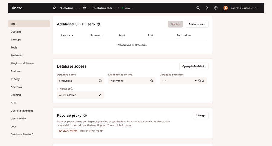 Kinsta screen example