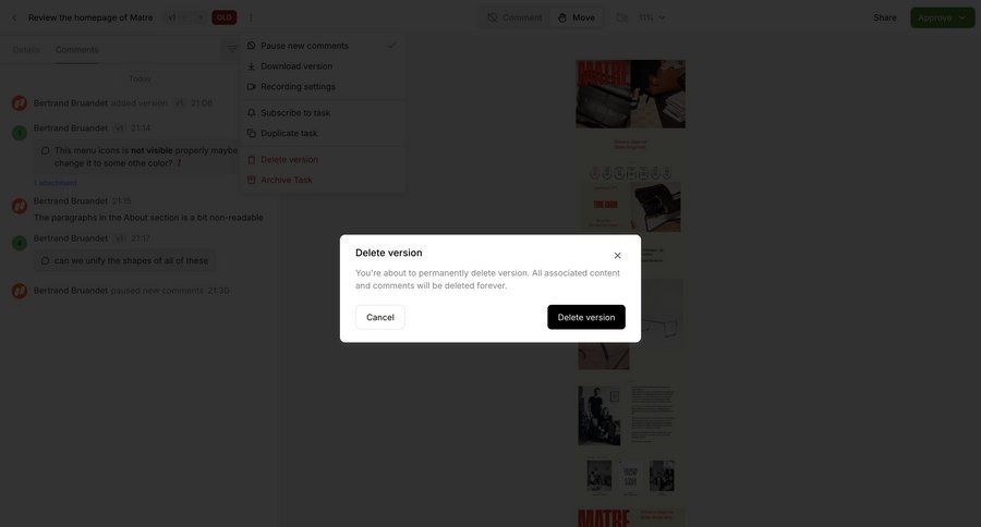 Workflow
			 collaboration delete confirmation cancel deletion confirmation message ui page example