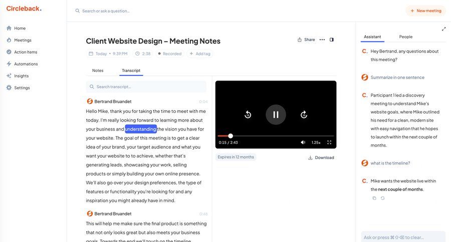 Circleback
			       ux ui design