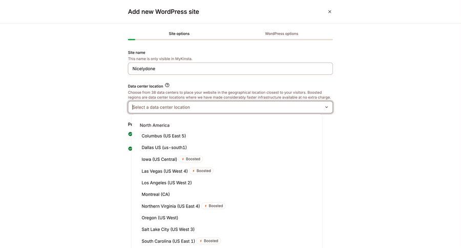 Kinsta screen example
