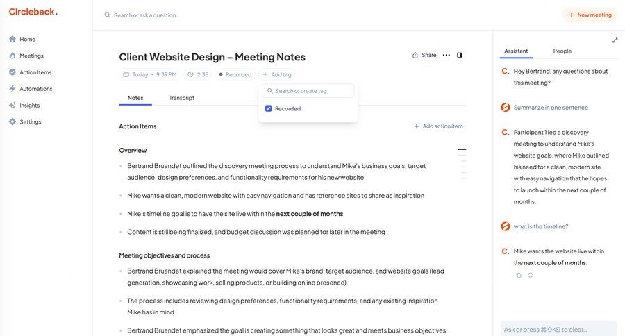 Circleback
			      ux ui design