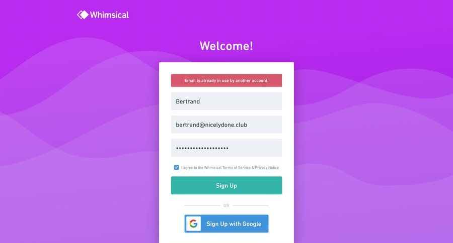Whimsical
			        ux ui design