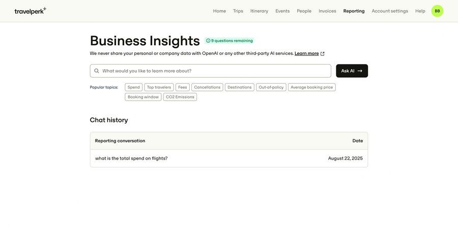 Travelperk screen example