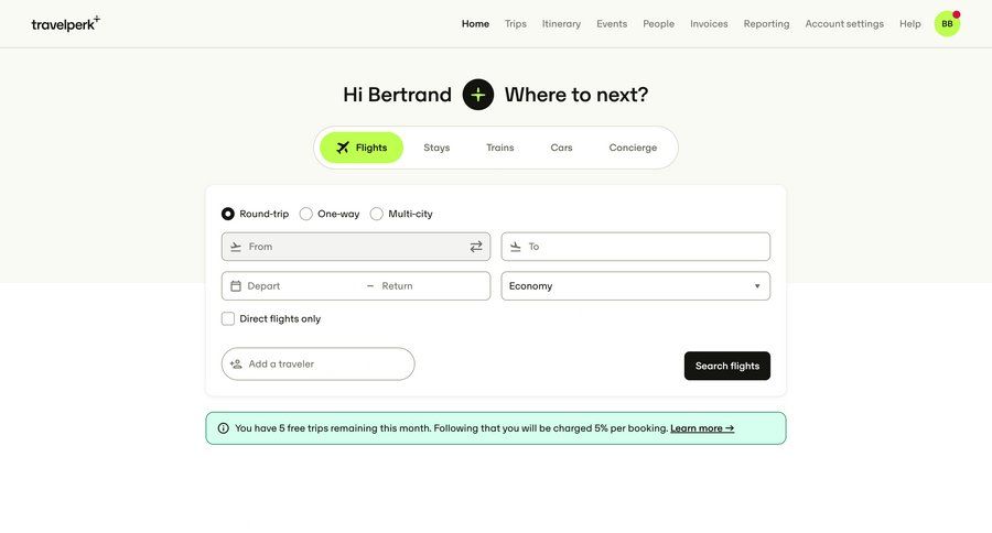 Travelperk screen example
