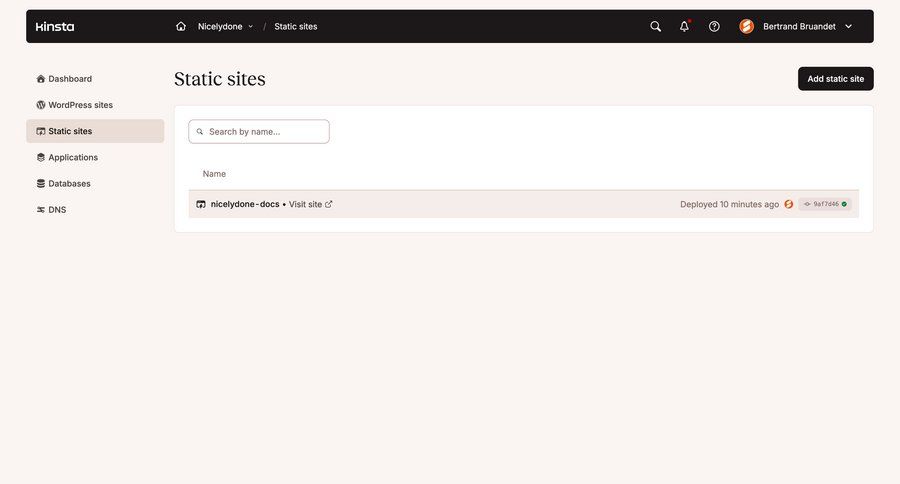 Kinsta screen example