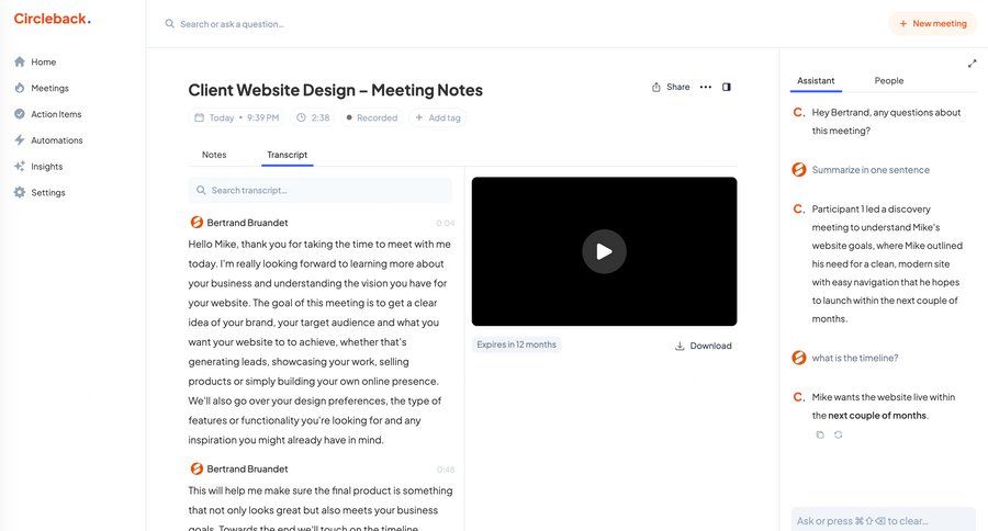 Circleback
			    ux ui design
