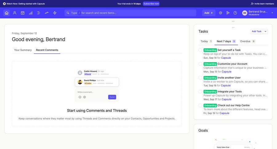 Capsule screen example
