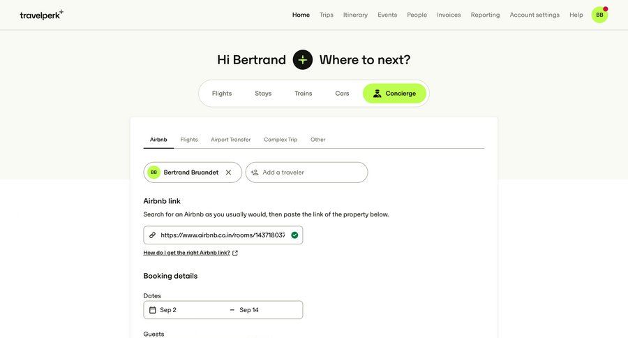 Travelperk screen example