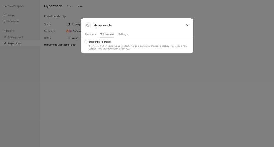Workflow
			settings modal & popover notification settings item settings settings project management notification settings ui page example