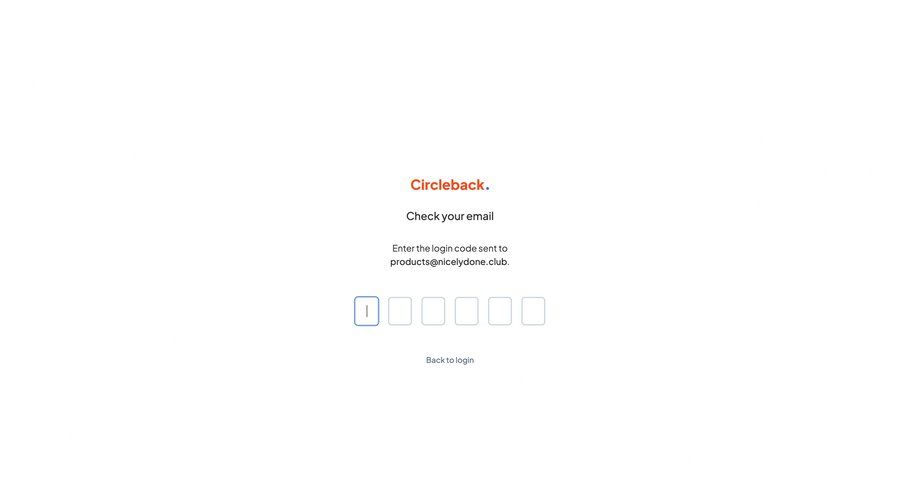 Circleback
				signin page example