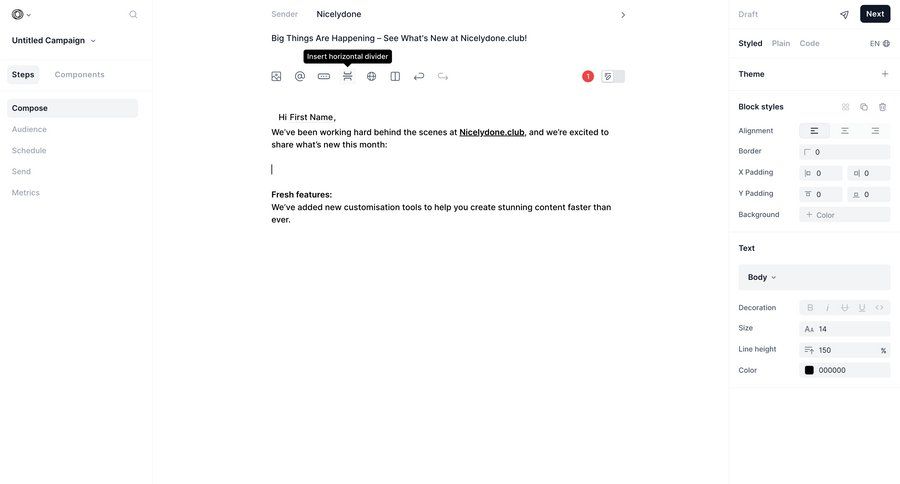 Loops screen example