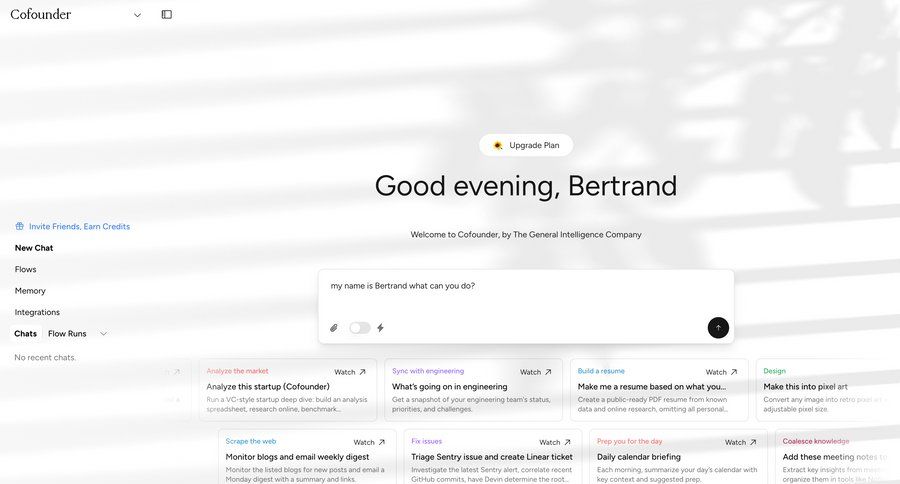 Cofounder
				home ui page example