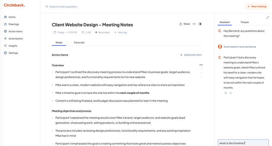 Circleback
			      ux ui design