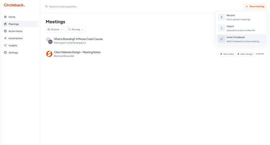 Circleback
			    ux ui design