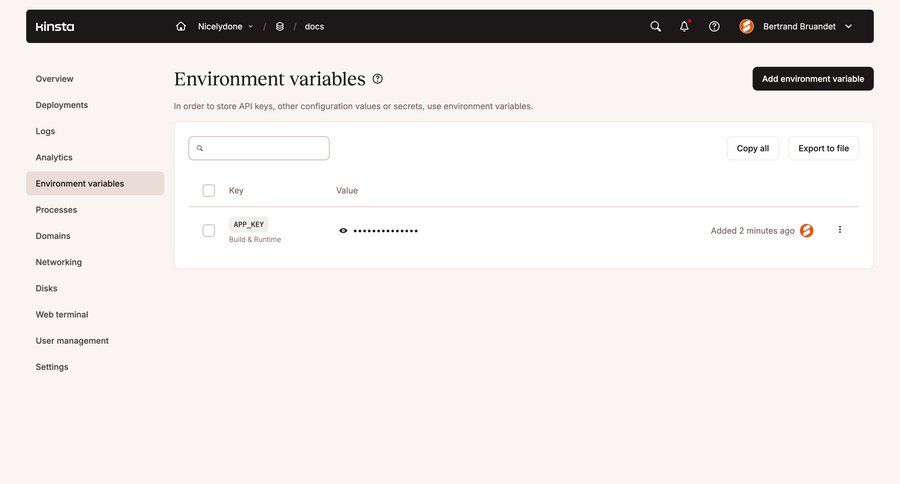 Kinsta
				settings page example