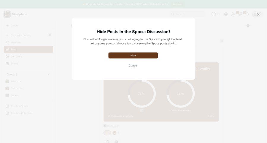 Mighty
			 content management configuration settings confirmation modal dialog cancel action ui page example