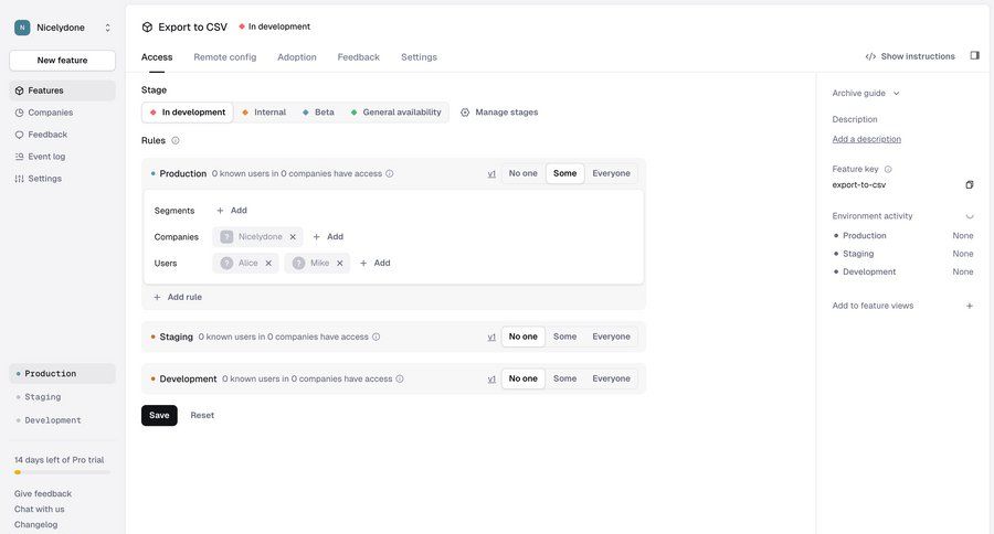 Reflag screen example