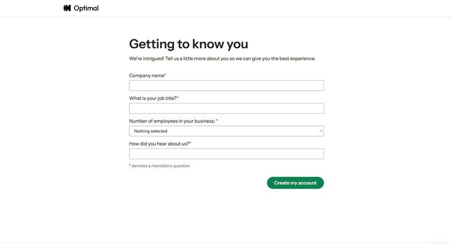Optimal screen example