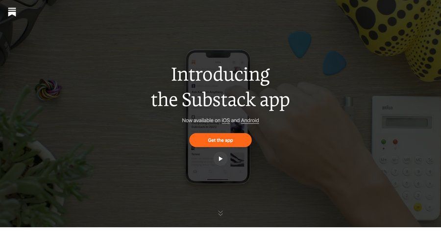 Substack UI screen examples