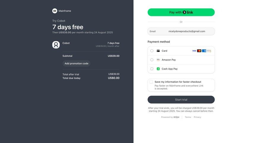 Cobot
				checkout page example