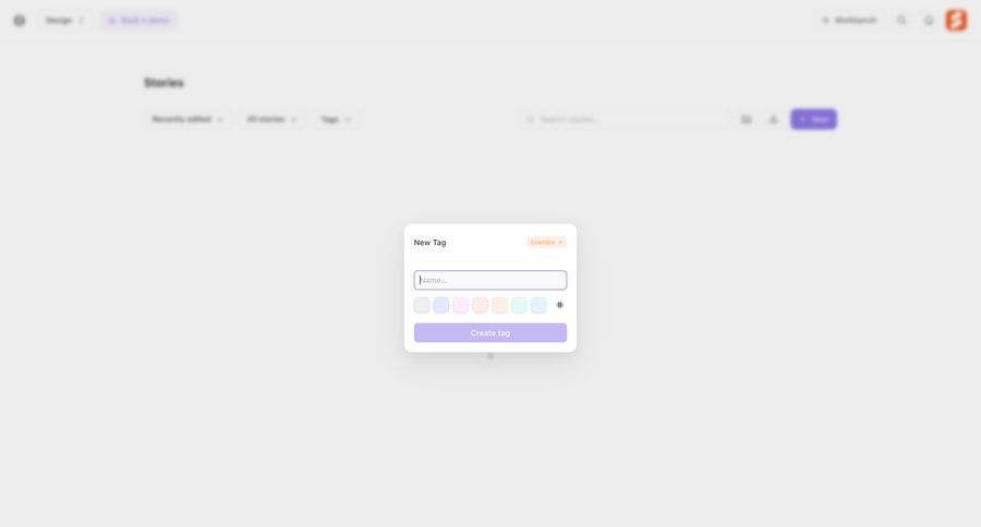 Tines
			 form tagging color selection tag management new create ui page example