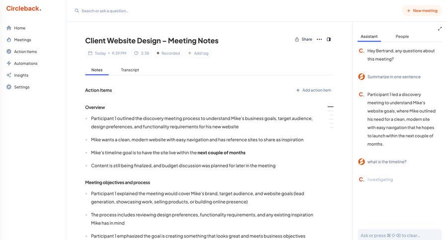 Circleback
			   ux ui design