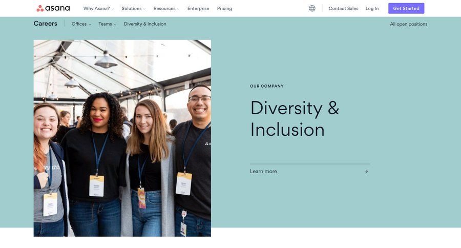 Asana
				diversity, equity and inclusion ui page example