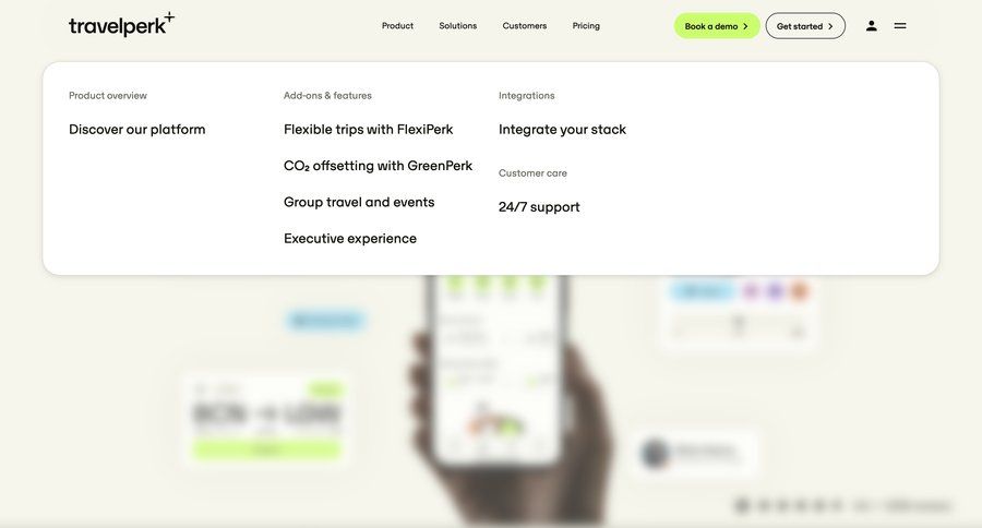 Travelperk
				dropdown & other states page example