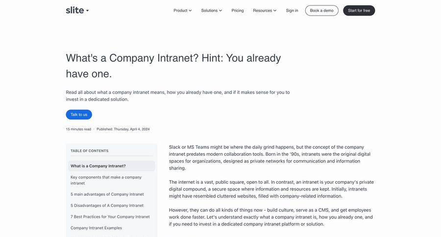 Slite
				article ui page example