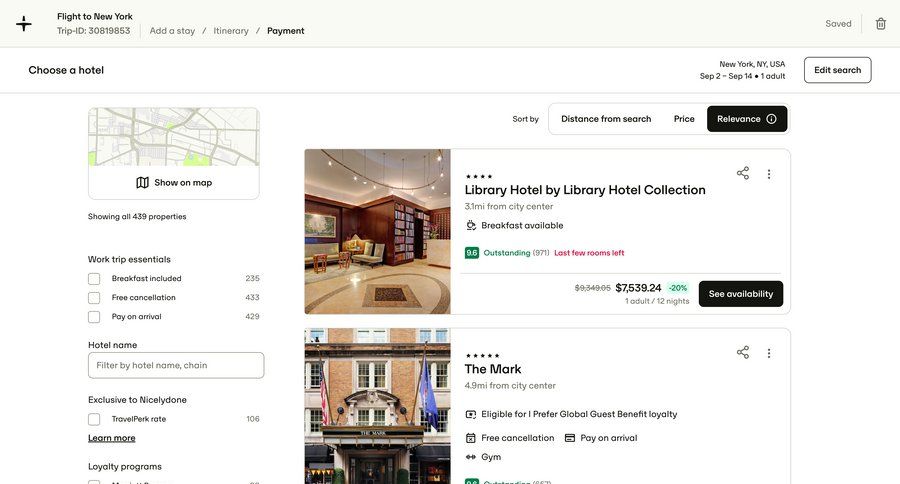 Travelperk screen example