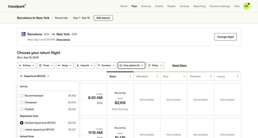 Travelperk screen example