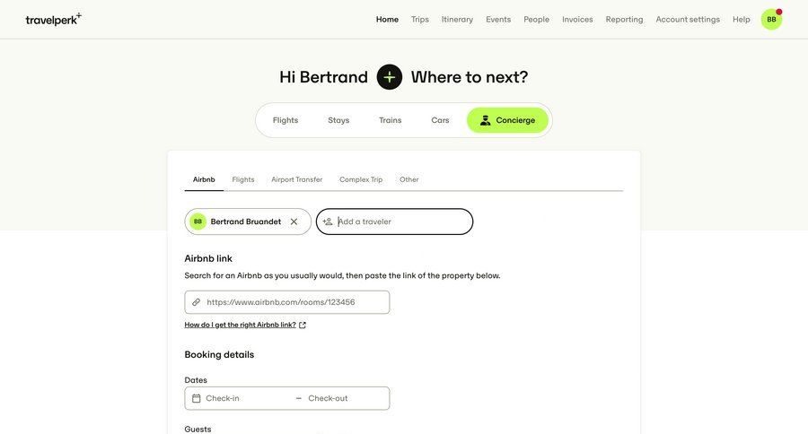 Travelperk screen example