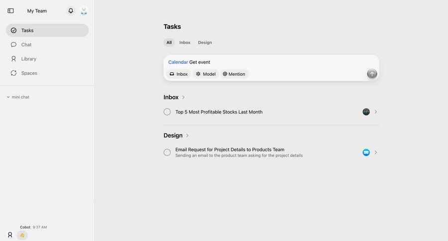 Cobot
			 task management sidebar navigation project management navigation sidebar ui page example