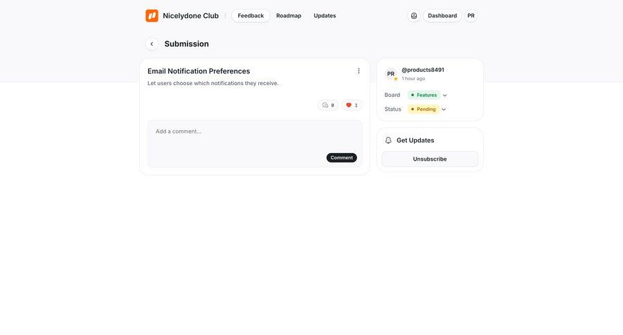 UserJot
			 settings notification management user feedback preferences ui page example