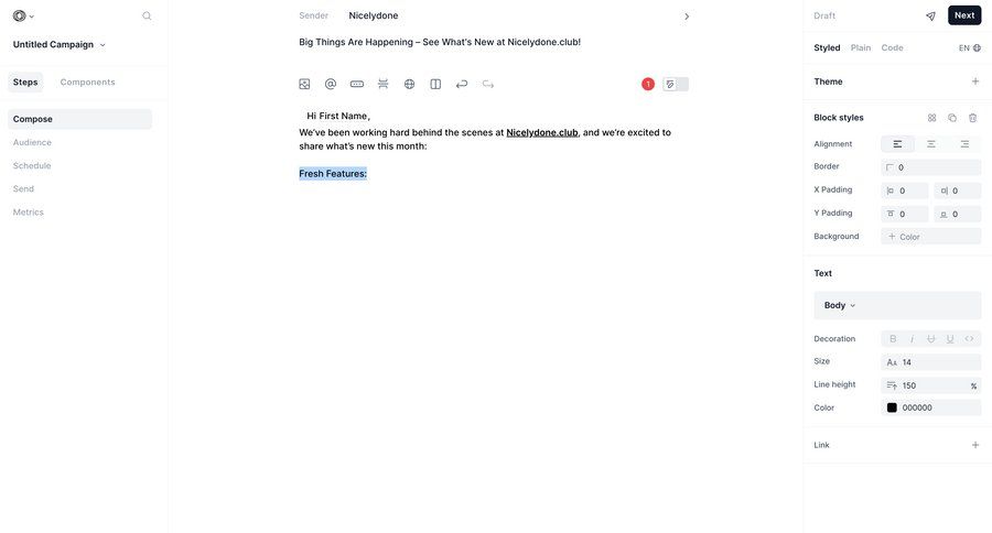 Loops screen example