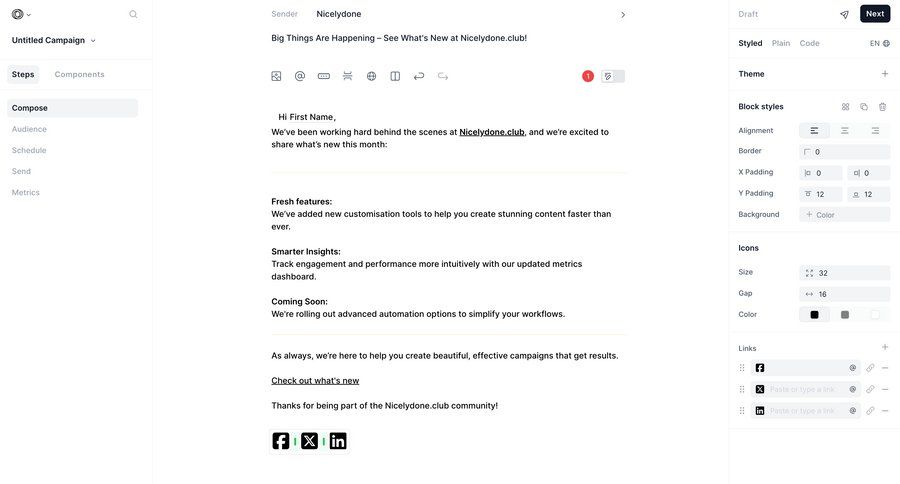 Loops screen example