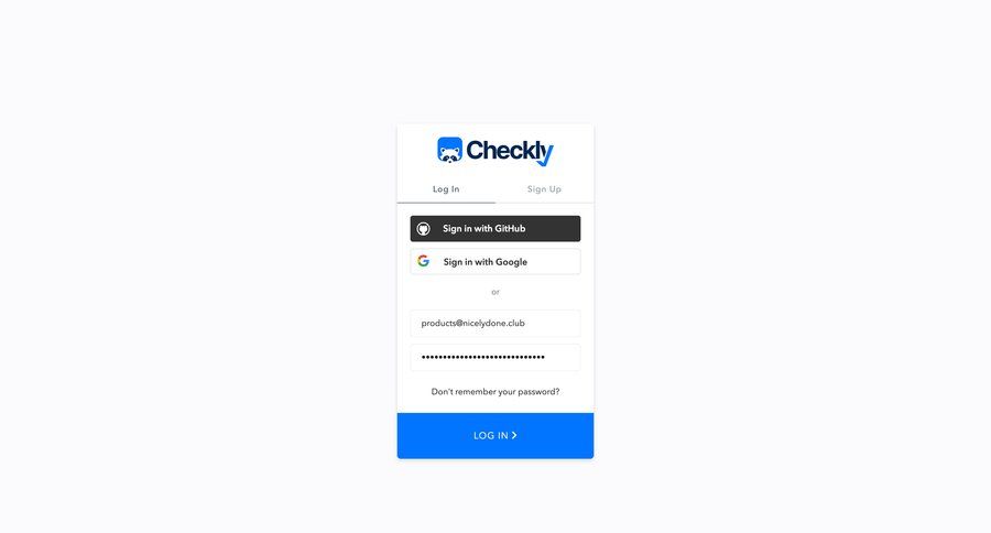 Checkly
				signin page example