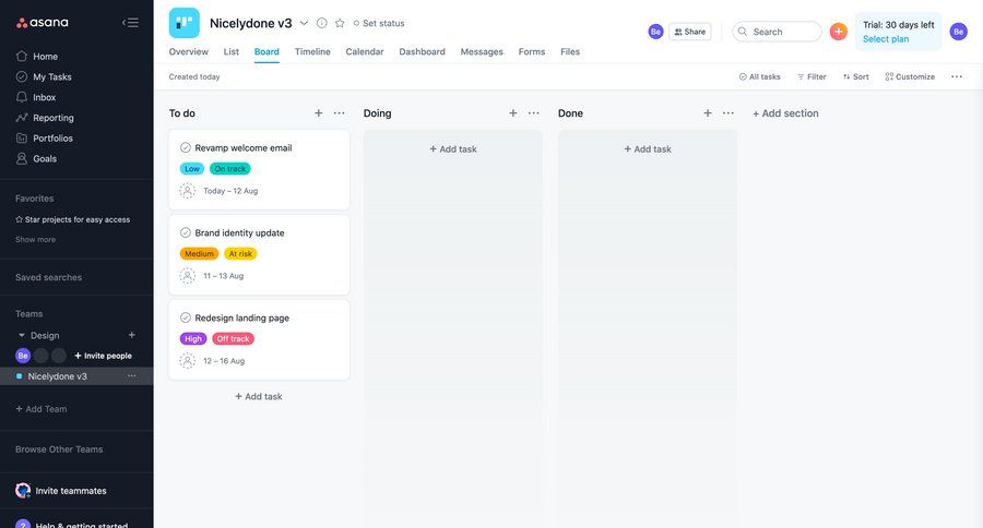 Asana
			         ux ui design