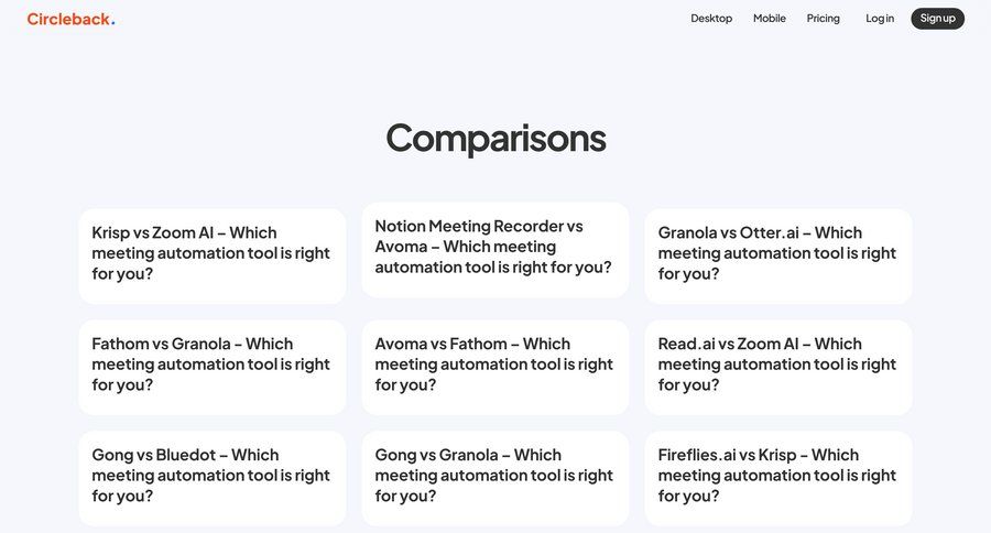Circleback
				list ui page example