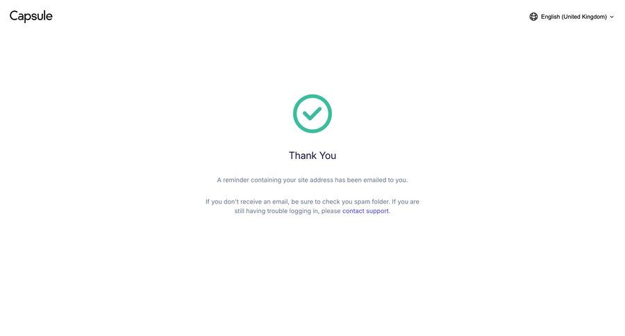 Capsule
			success state information state confirmation confirmation screen ui page example