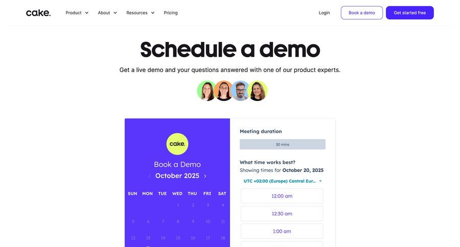 Cake
				calendars ui page example