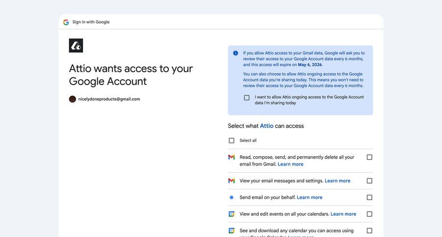 Attio
				signin ui page example