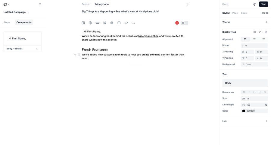 Loops screen example