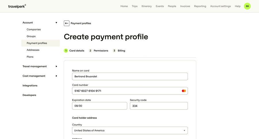 Travelperk screen example
