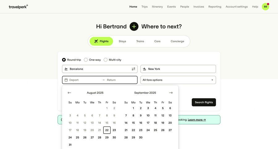 Travelperk screen example