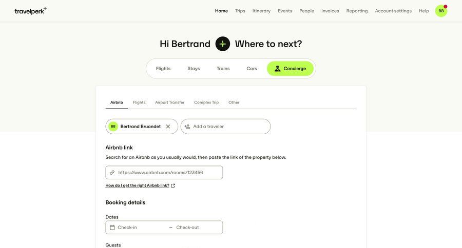 Travelperk screen example