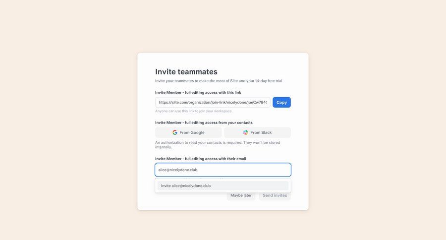 Slite
			  ux ui design