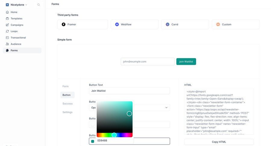 Loops screen example