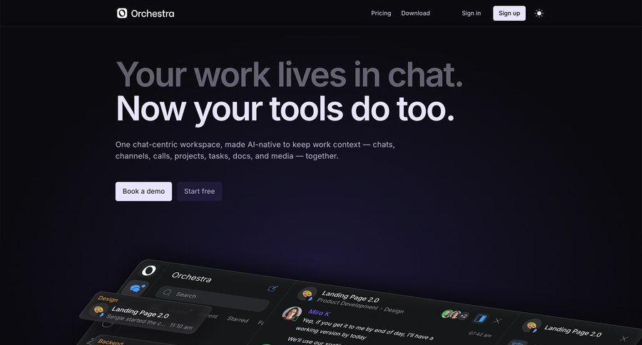 Orchestra screen example
