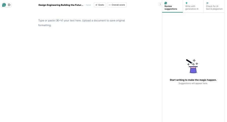 Grammarly screen example